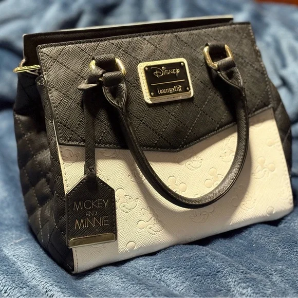 Mickey Loungefly Black and White Tote Bag - Picture 1 of 3
